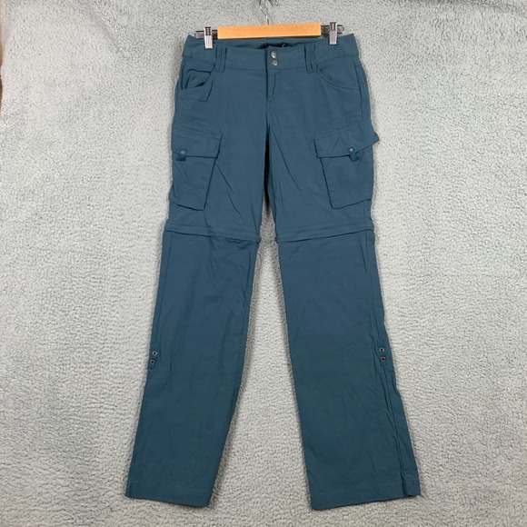Prana Pants - Prana Sage Pants Women's 2‎ Teal Roll Up Hem Convertible Ripstop Hiking Camping